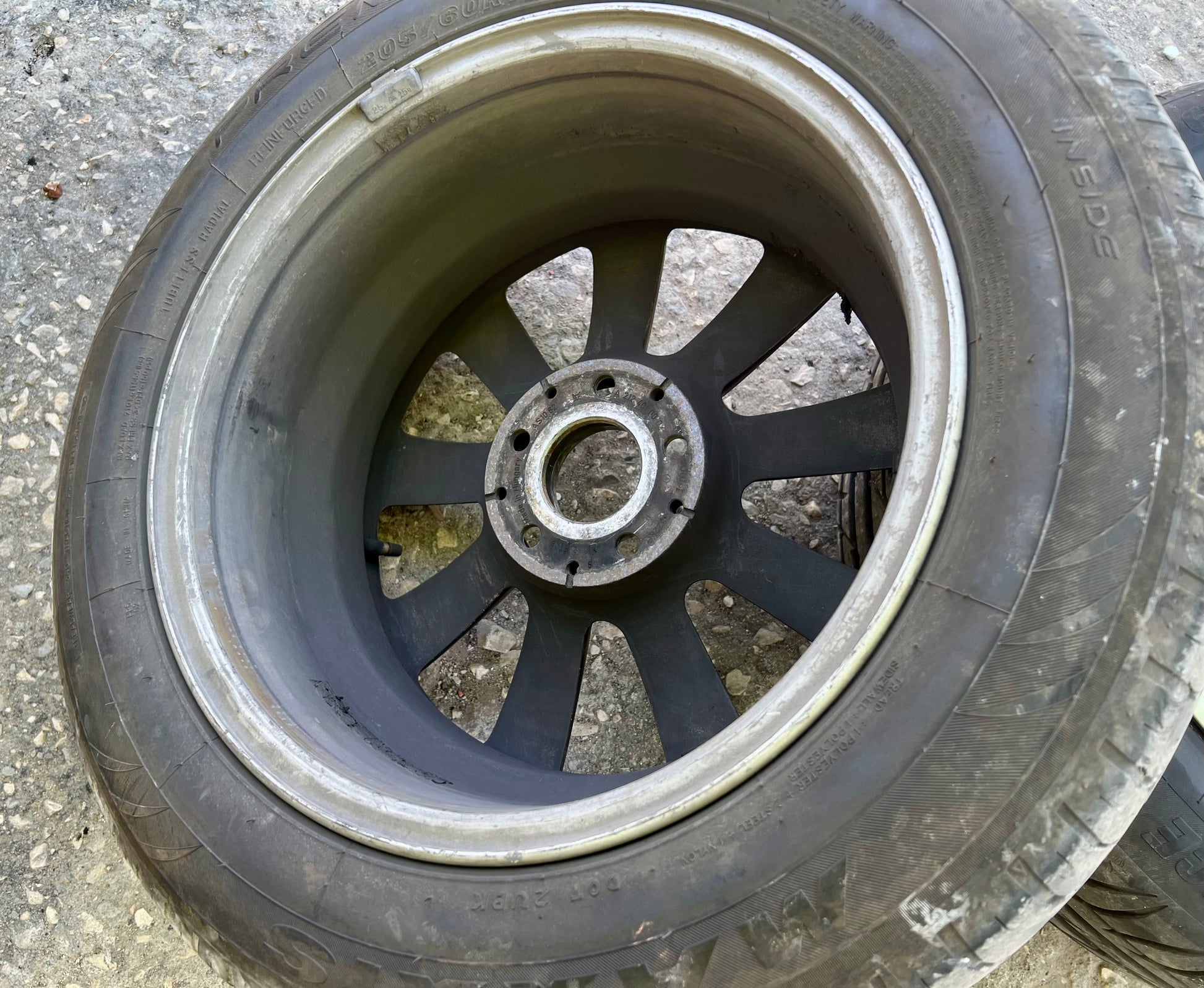 mercedes wheel before iron cleaner application